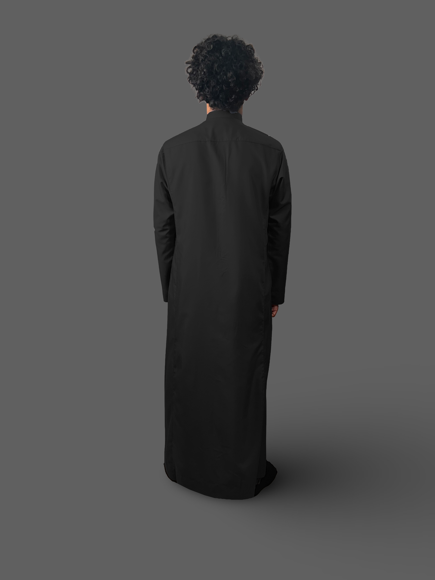 Black Saudi Thobe - Shirt collar