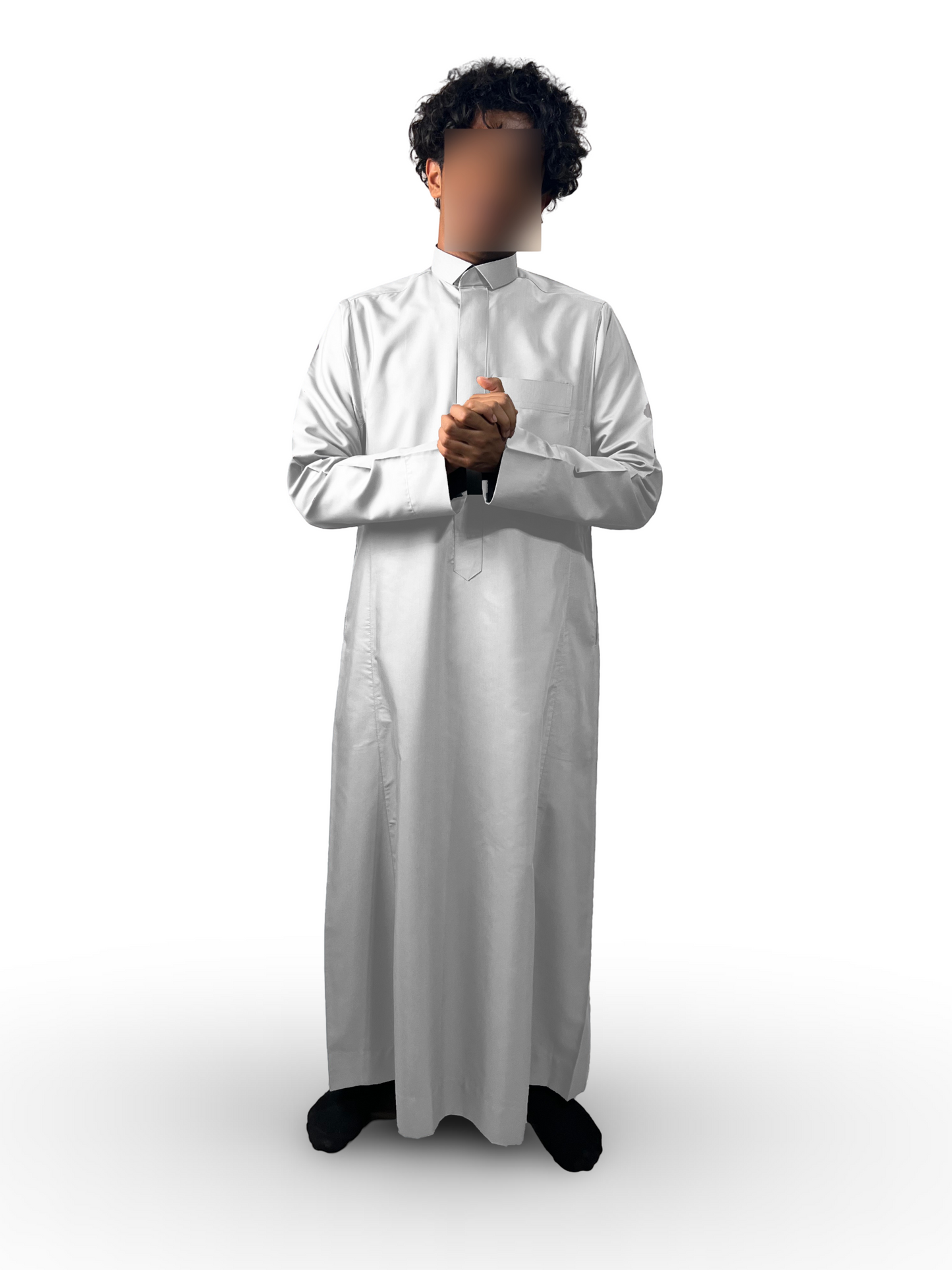 White Saudi Thobe - Shirt collar