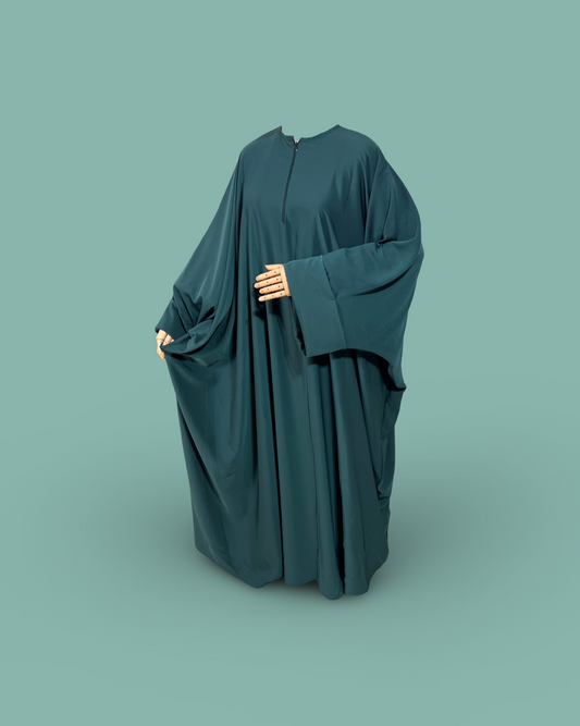 Green Batwing Abaya