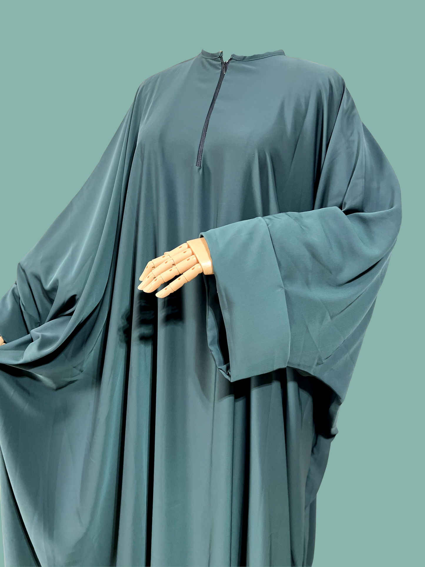 Green Batwing Abaya