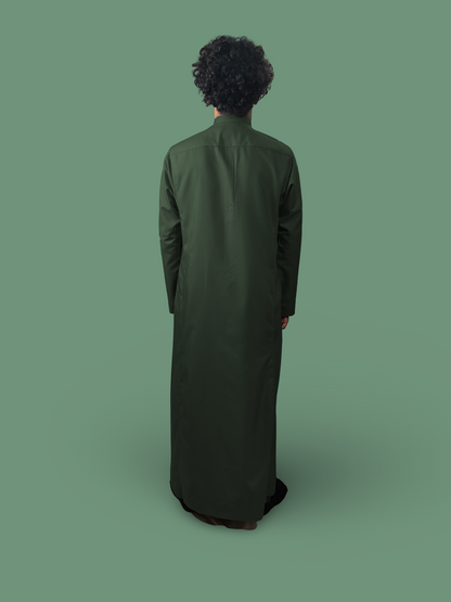 Green Saudi Thobe - Shirt collar